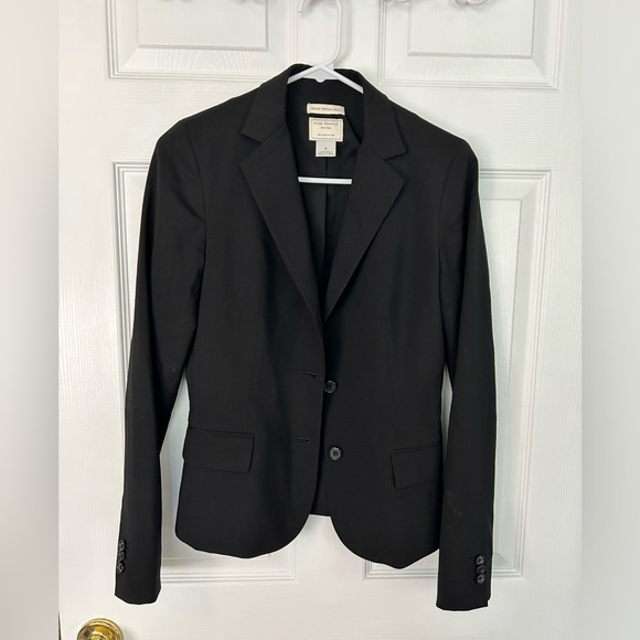 Club Monaco black single breasted blazer 2 buttons Italian tropical wool size 0 - Picture 8 of 16